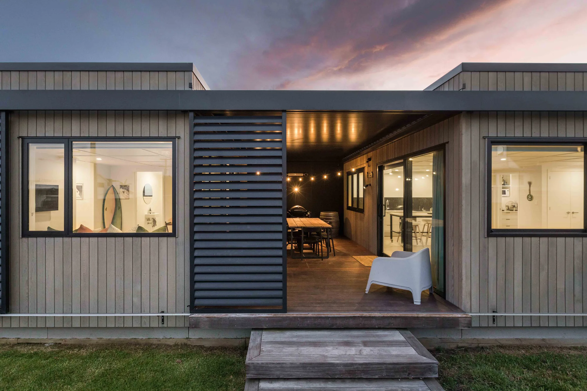 Twilight property photograph.