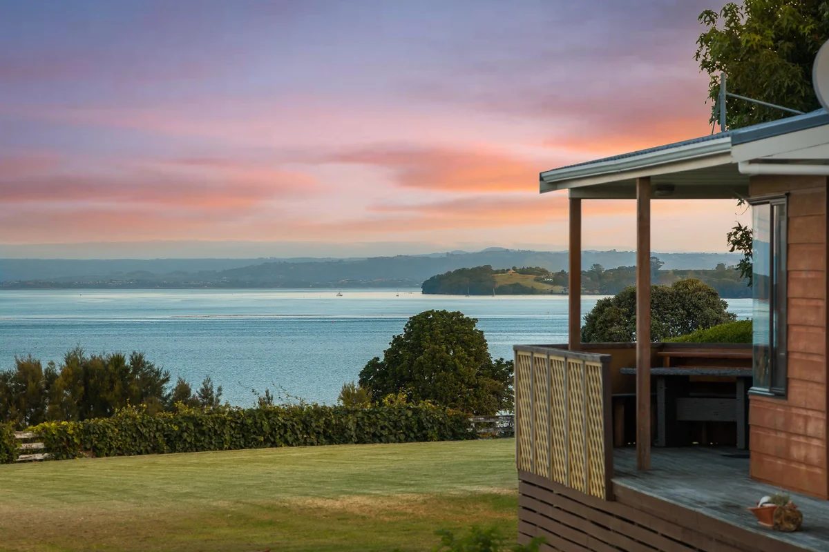 The covered deck looking out across the estuary